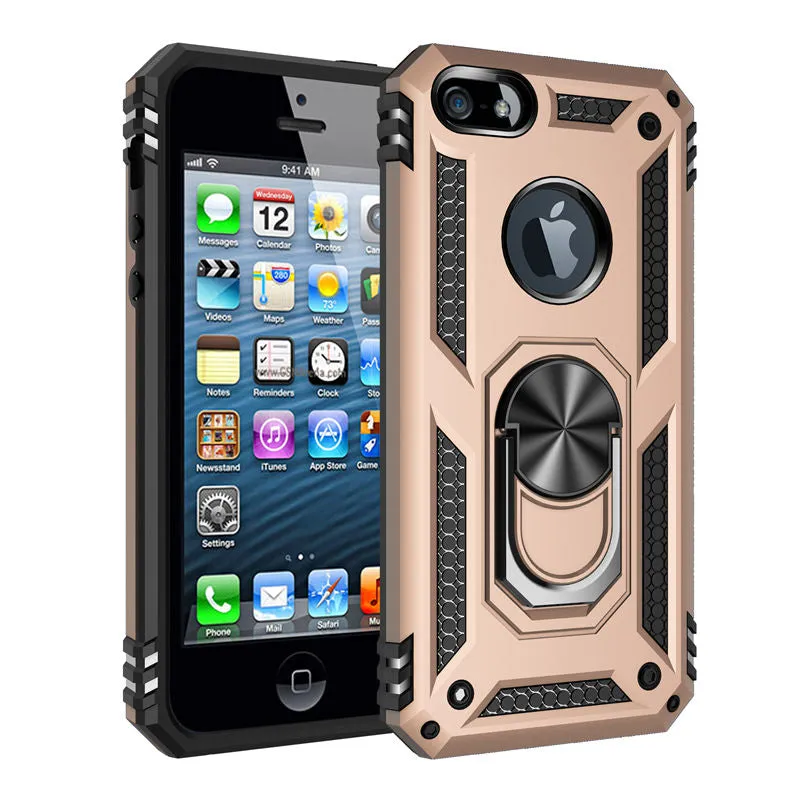 For iPhone 5 Case Hard PC   Soft TPU Shockproof Back Cover For iPhone 5s Cover Stand Ring Case For iPhone 5 5s SE Phone Case