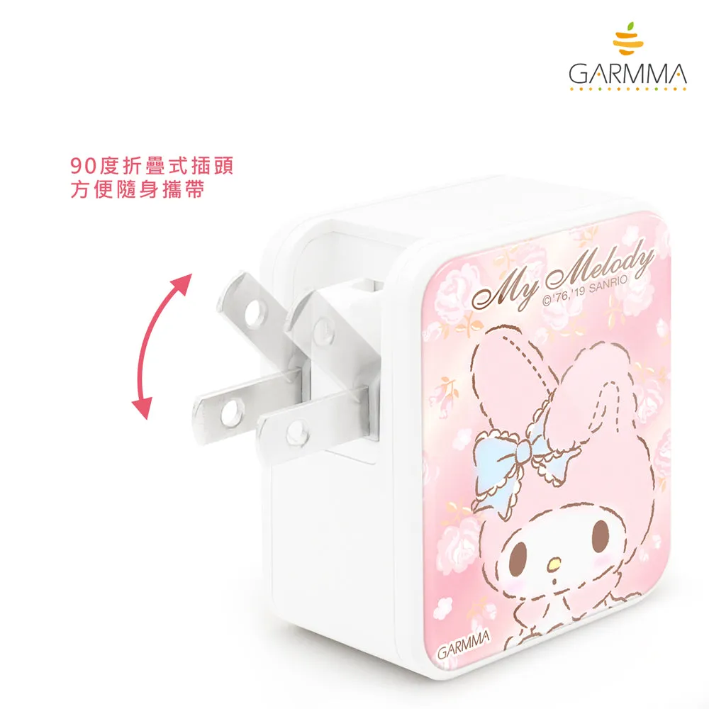 GARMMA Sanrio Characters Type-C USB 3.4A Quick Charge Foldable Travel Charger