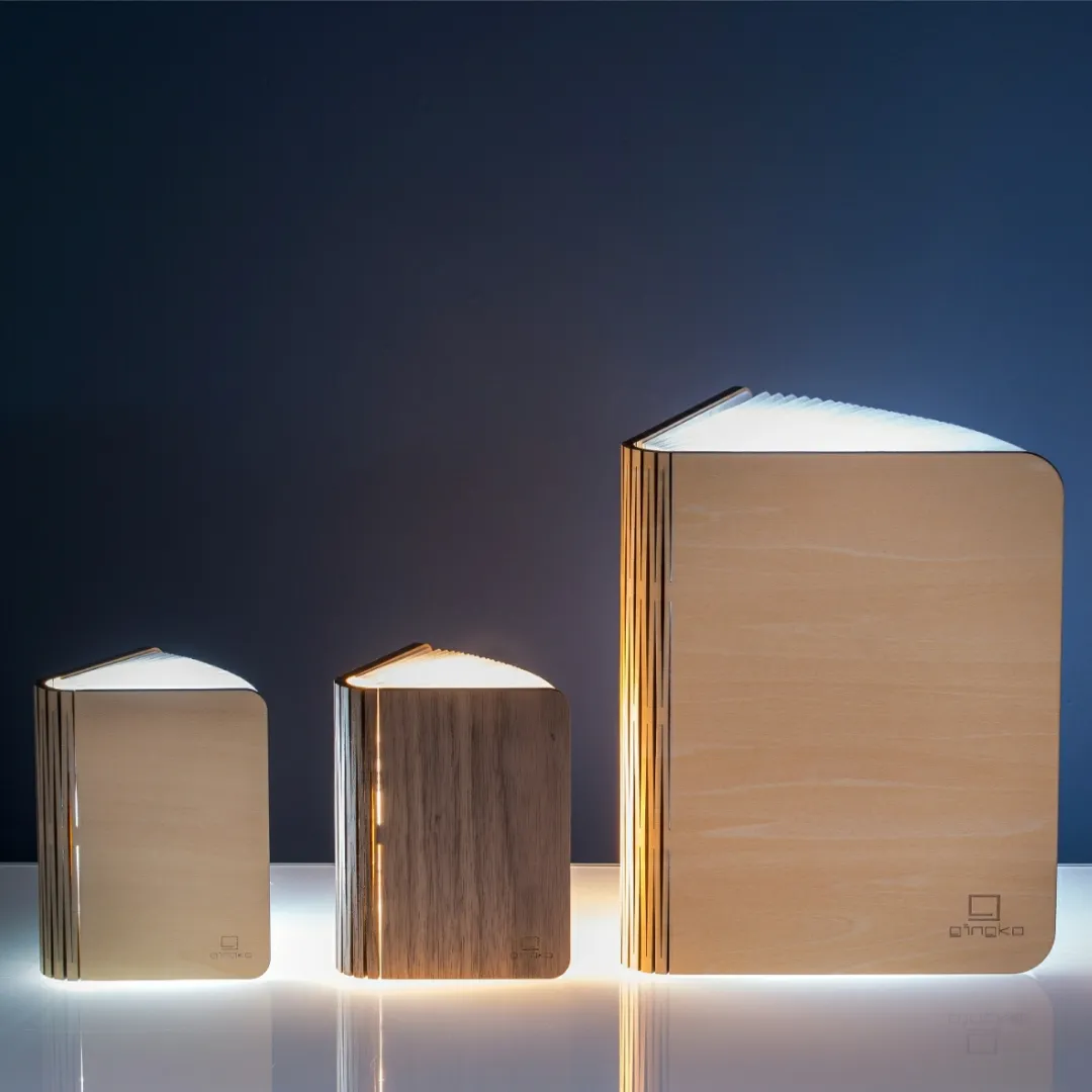 Gingko Design Mini Smart Book Light Walnut