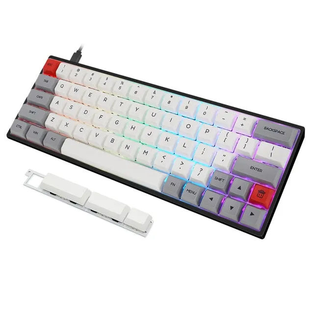 gk64x kailh silent switch hot swappable switch  Mechanical Keyboard USB-C split spacebar