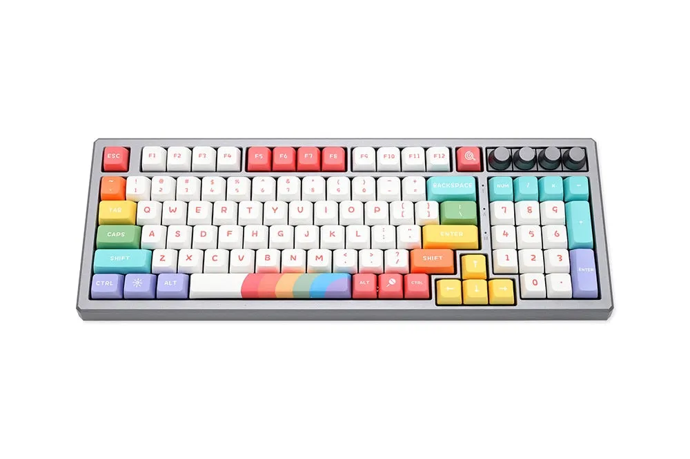 GKs Rainbow Keycap Dye Subbed Keycap Set MDA Profile Thick PBT for mechanical keyboard 60 87 tkl 104 ansi bm60 bm65 bm68 cstc75