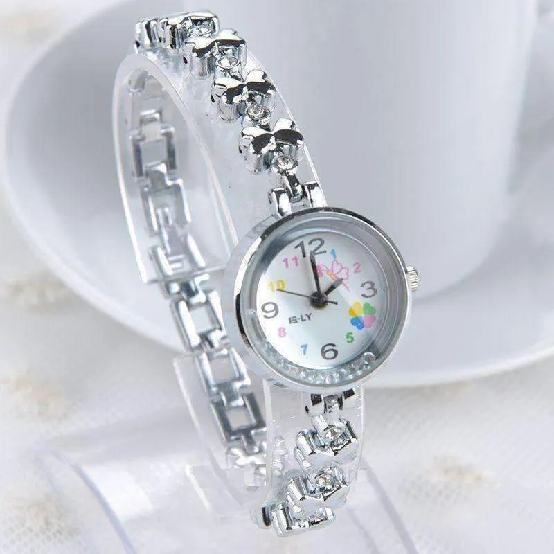 Gold Bows Floating Crystal Bezel Ladies Watch