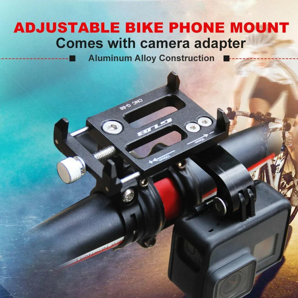 GUB Universal Bike Handlebar Holder Mount Aluminum Phone Holder Stand for 3.5-6.2 Inch Phone GPS Action Camera