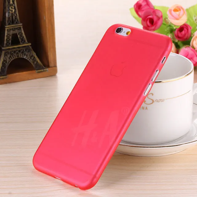 H&A Ultra Thin Matte Transparent Phone Cases For iPhone 7 Cover Case For iphone 6 6s Cases Red 0.3mm Phone Bag Capa