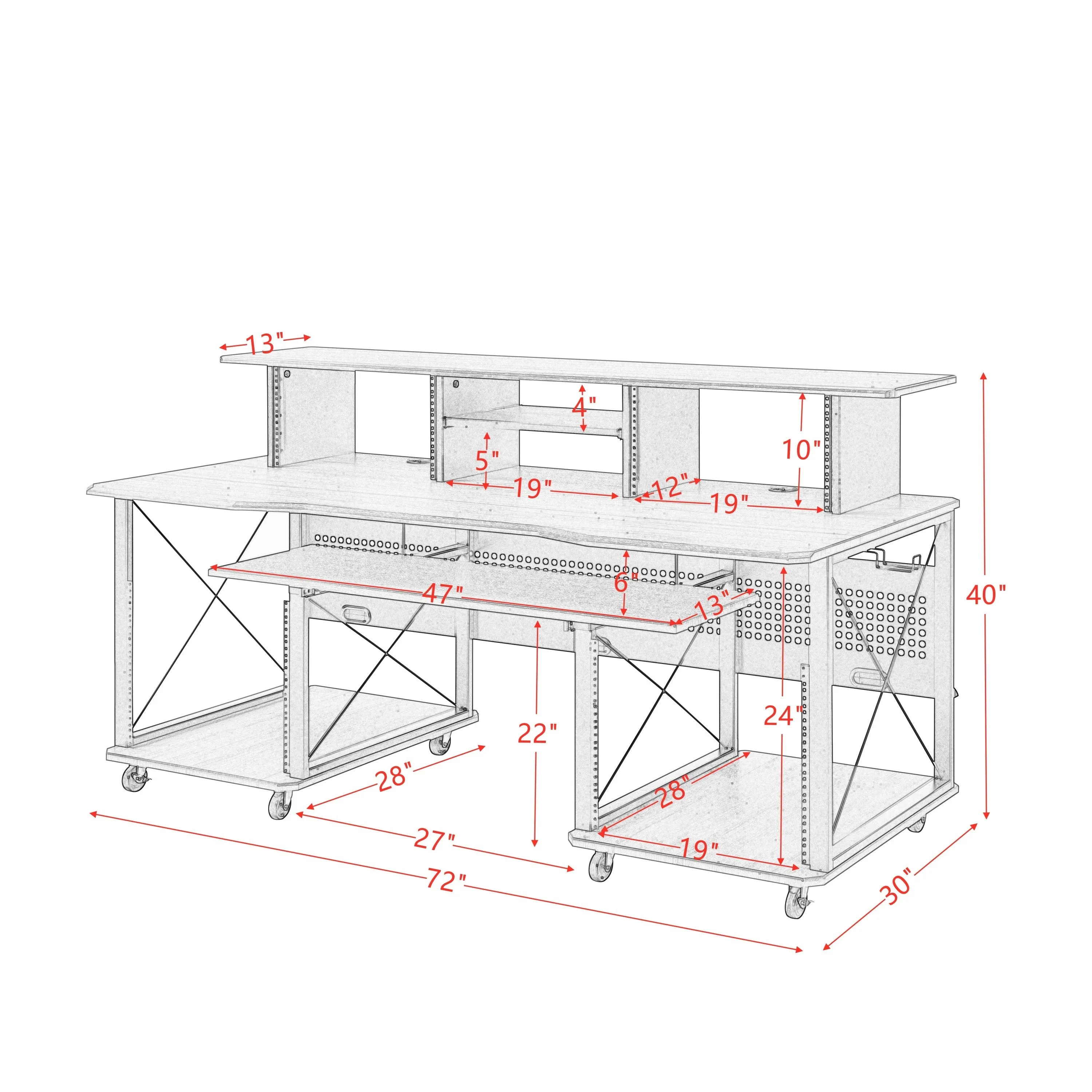 Harmony Megara Melody Desk - Black