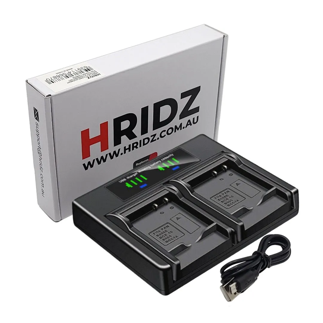 Hridz DMW-BCM13E Dual Battery Charger for Panasonic Lumix DMC-TZ40 DMCTS5 DMCFT5 DMWBCM13E