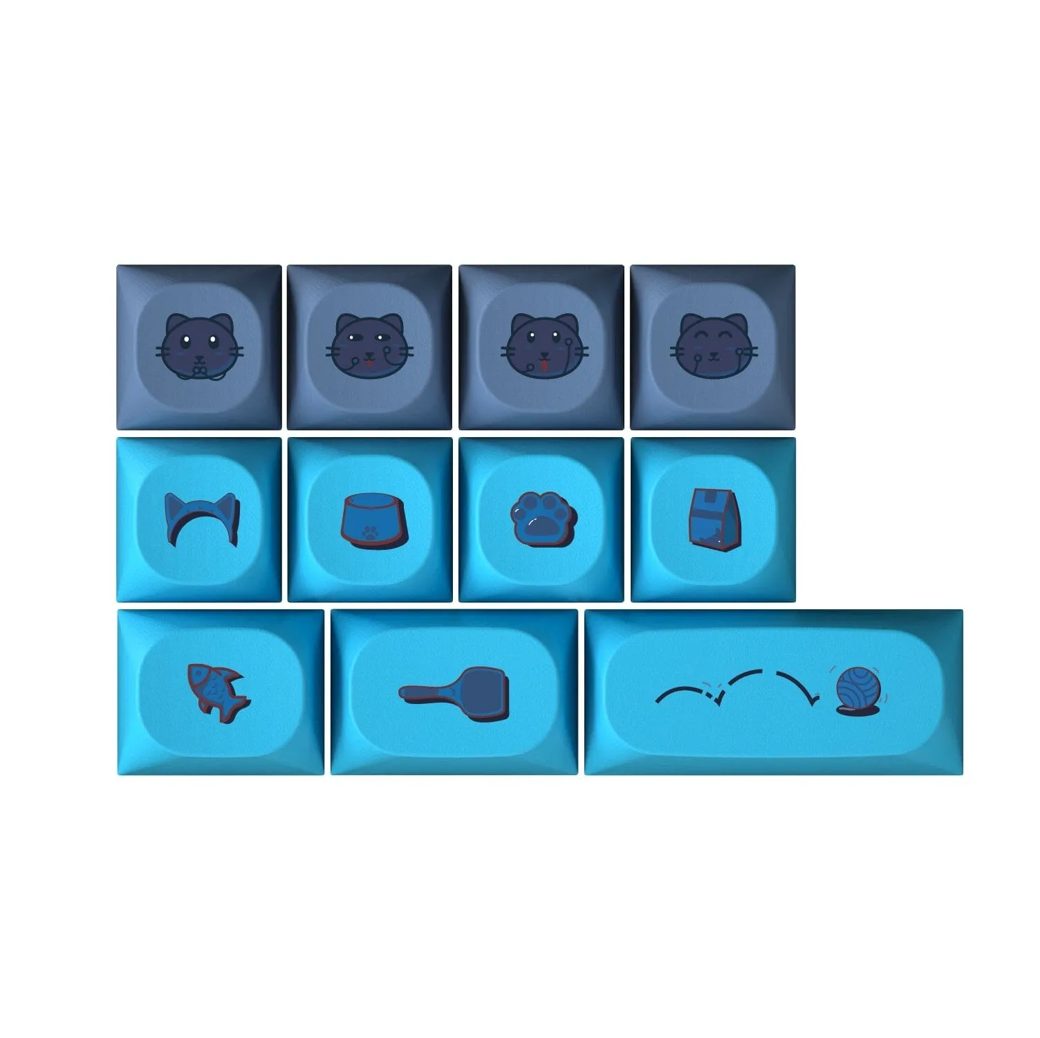 IDOBAO MA Blue Cat Theme Custom MX Keyboard Keycaps