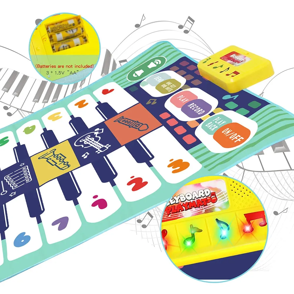 Interactive Baby Piano & Dance Mat with Double Row Keyboard Fun