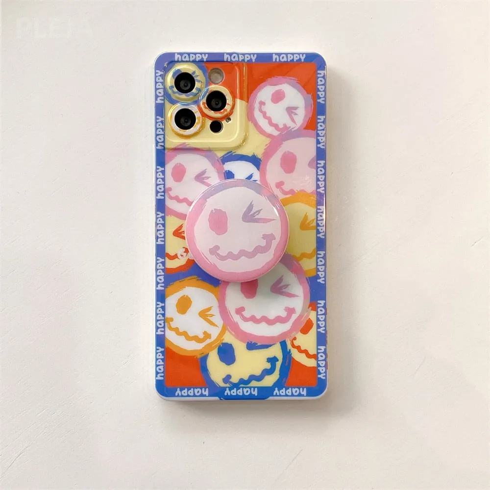 iPhone 13 case with smiley holder