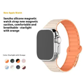 Iwatch Three-plant Silicone Two-color Watch Strap