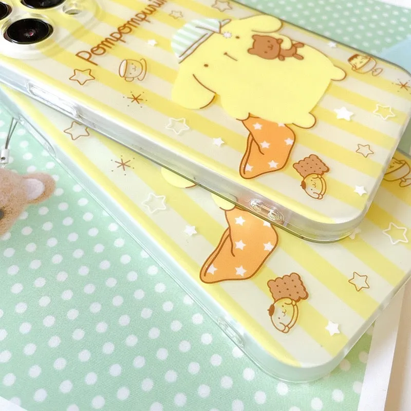 Japanese Cartoon Pompompurin Pajamas Yellow iPhone Case 12 13 14 15 Pro Promax