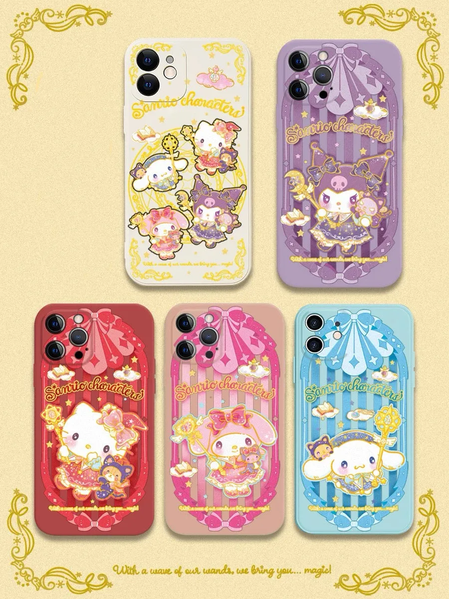 Japanese Cartoon Sanrio Magic School | Hello Kitty Witch Laser Colour Clear - iPhone Case 11 12 13 14 15 16 Pro Promax