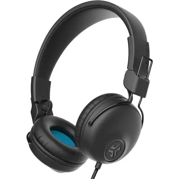 JLab Studio On-Ear Wired Headphones Black