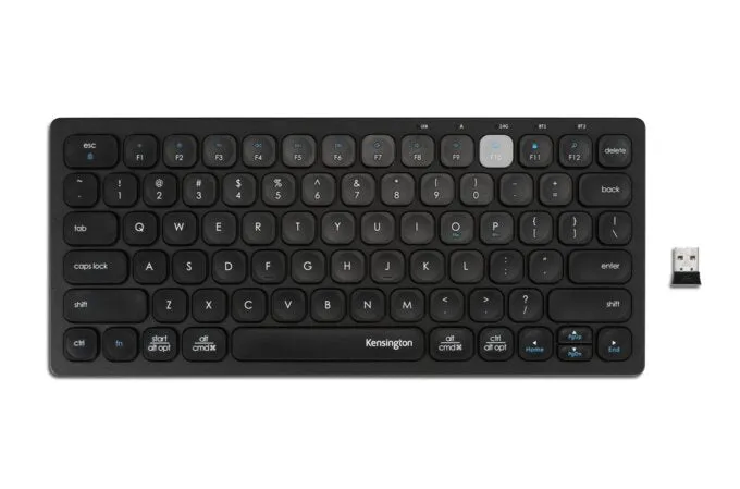 Kensington Multi-Device Dual Wireless Compact Keyboard - Keyboard - Wireless - 2.4 Ghz, Bluetooth 3.0, Bluetooth 5.0 - E