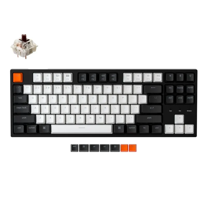 Keychron C1 87 Key Gateron Hot-Swappable Mechanical Wired Keyboard Rgb Brown Switches