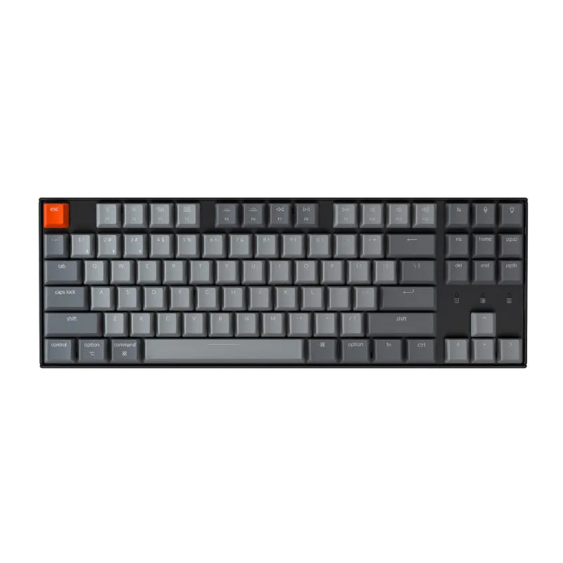 Keychron K8 87 Key Hot-Swappable Gateron Mechanical Keyboard White Led Brown Switches