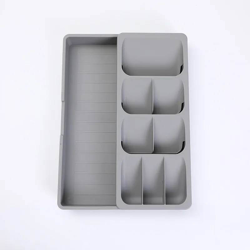 Kitchen Cutlery Storage Box Plastic Tray Utensils Drawer Organizer