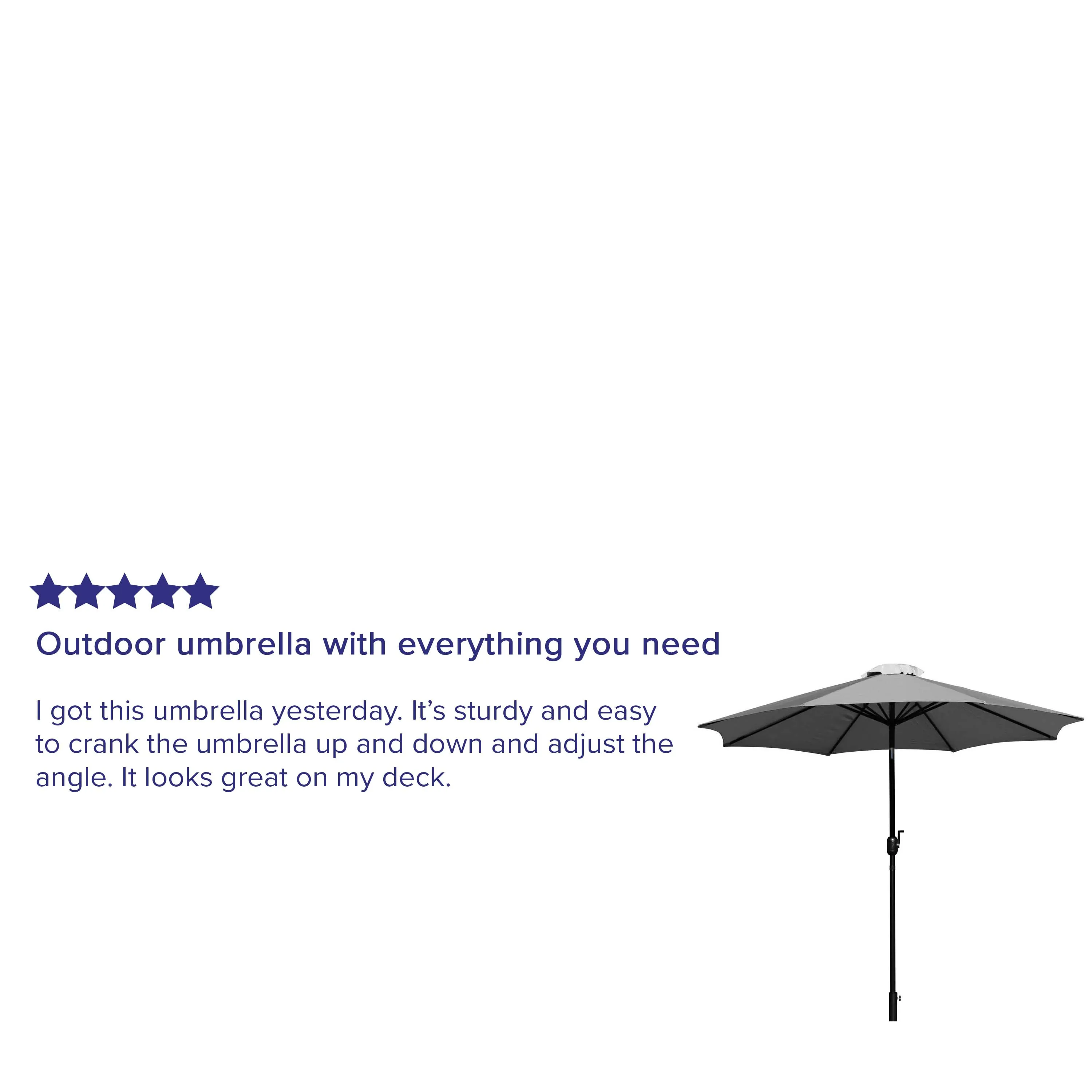 Kona 9 FT Round Umbrella with 1.5" Diameter Aluminum Pole with Crank and Tilt Function