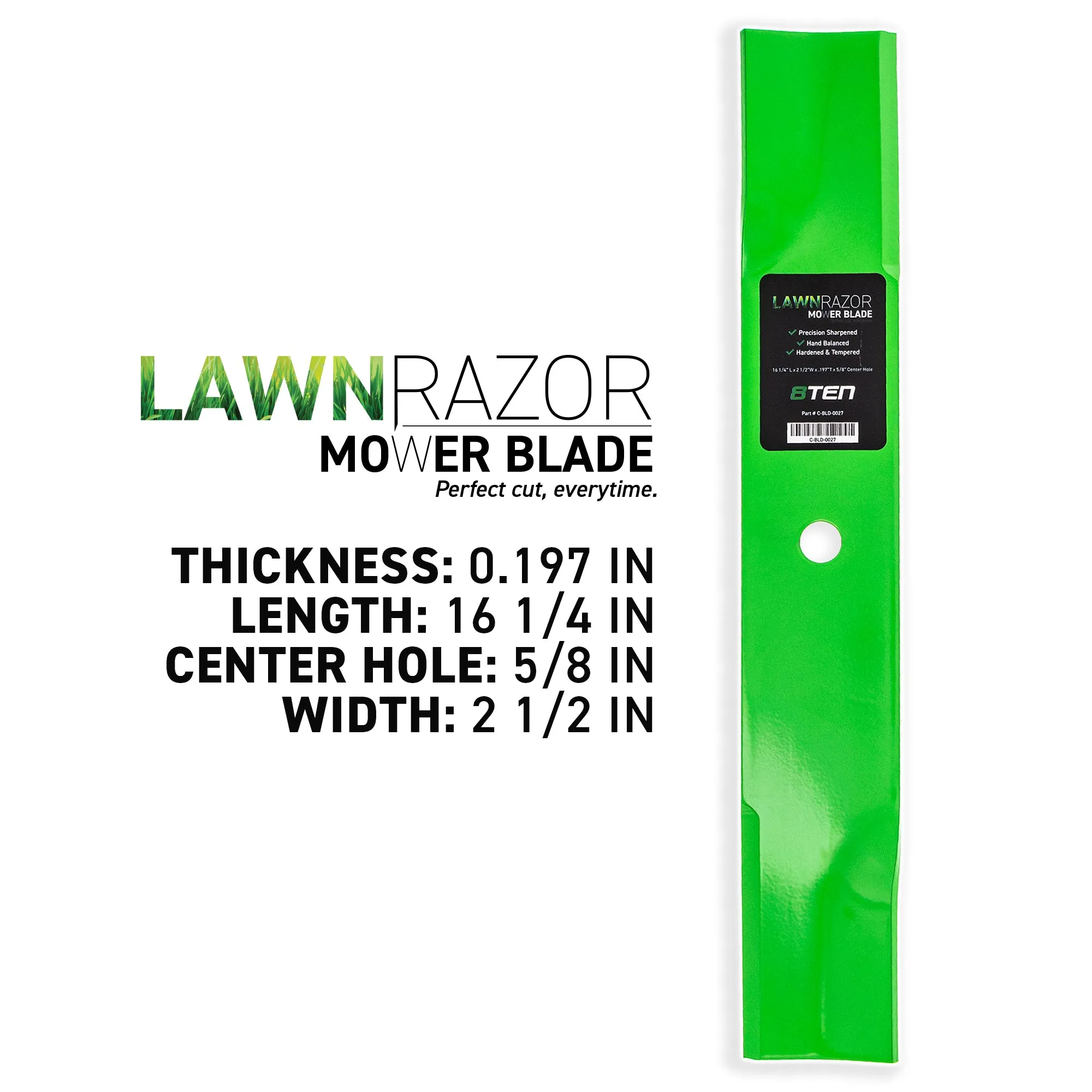 LawnRAZOR High Lift Blade For Gravely Ariens Great Dane 1520843 20843 1520843S 04919100 05244100 | 3-PACK