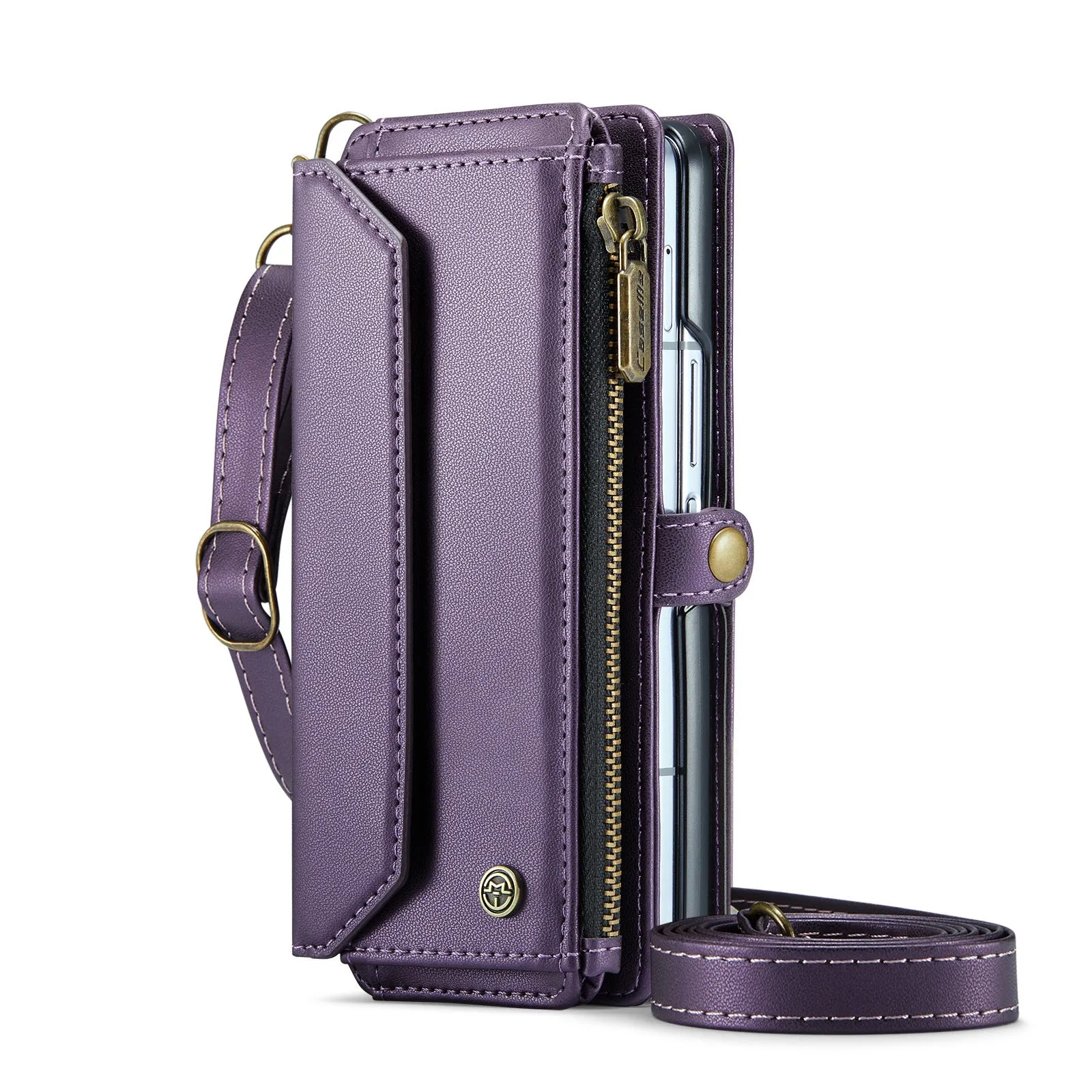 Leather Crossbody Phone Case With Card Holder For Samsung Galaxy Z Fold 6