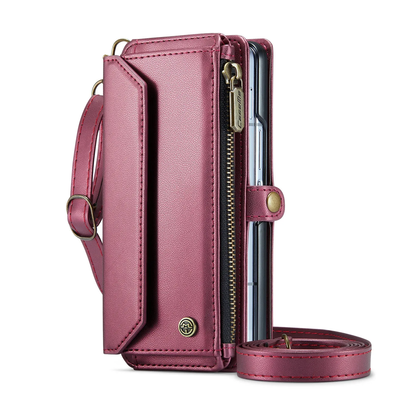 Leather Crossbody Phone Case With Card Holder For Samsung Galaxy Z Fold 6