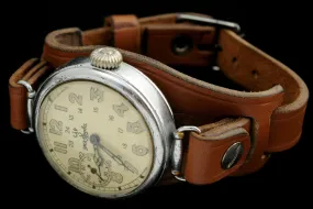 Leather STRAP Band WRISTBAND for Kirovskie watch Kirovka 1MChZ military WWII