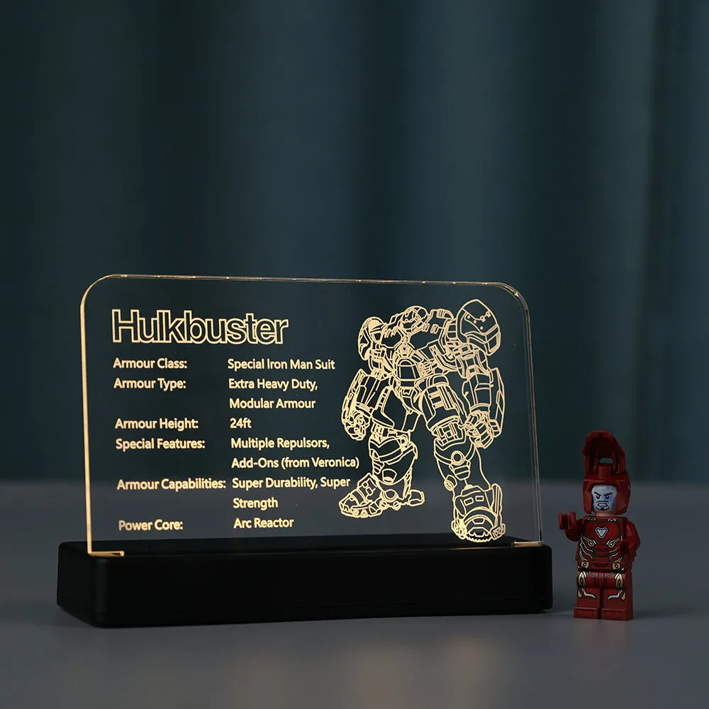 LED Acrylic Nameplate for Hulkbuster #76210