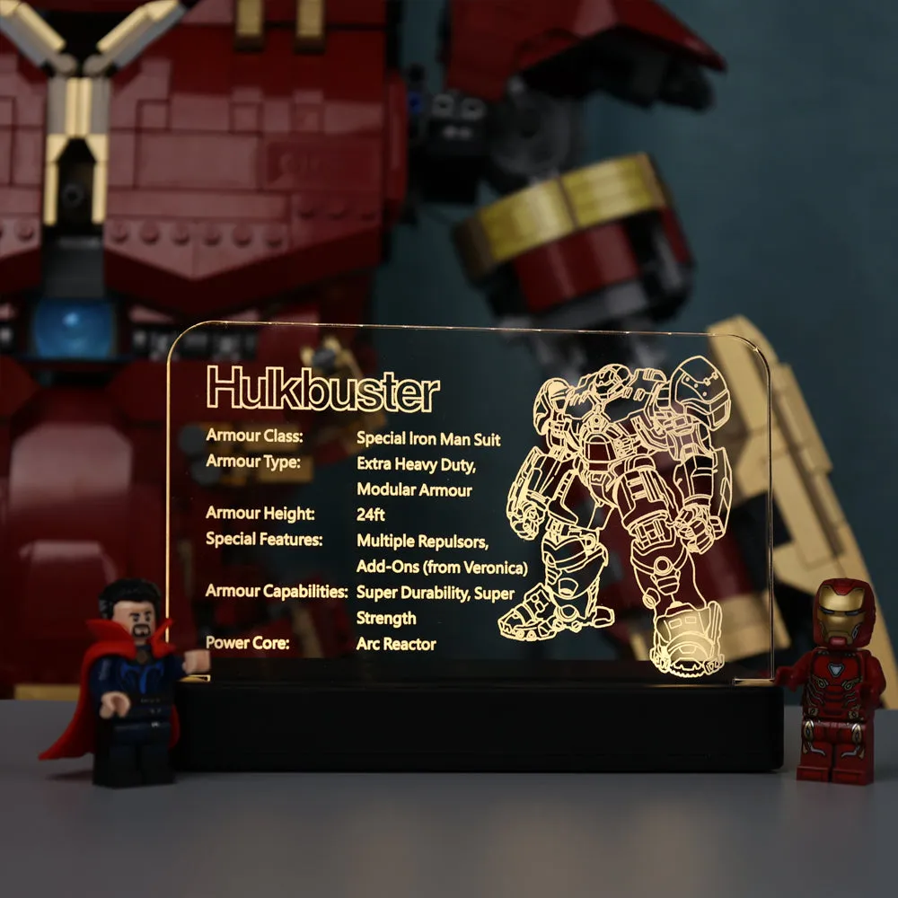 LED Acrylic Nameplate for Hulkbuster #76210