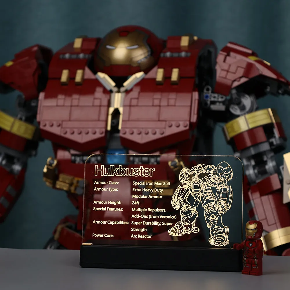 LED Acrylic Nameplate for Hulkbuster #76210