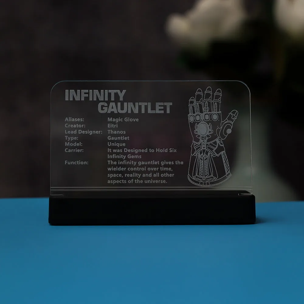 LED Light Acrylic Nameplate for Infinity Gauntlet #76191