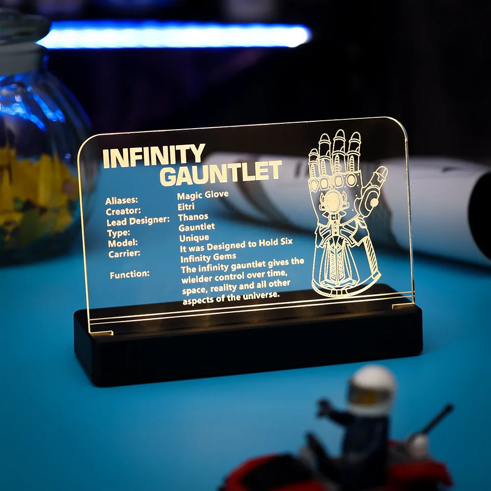 LED Light Acrylic Nameplate for Infinity Gauntlet #76191