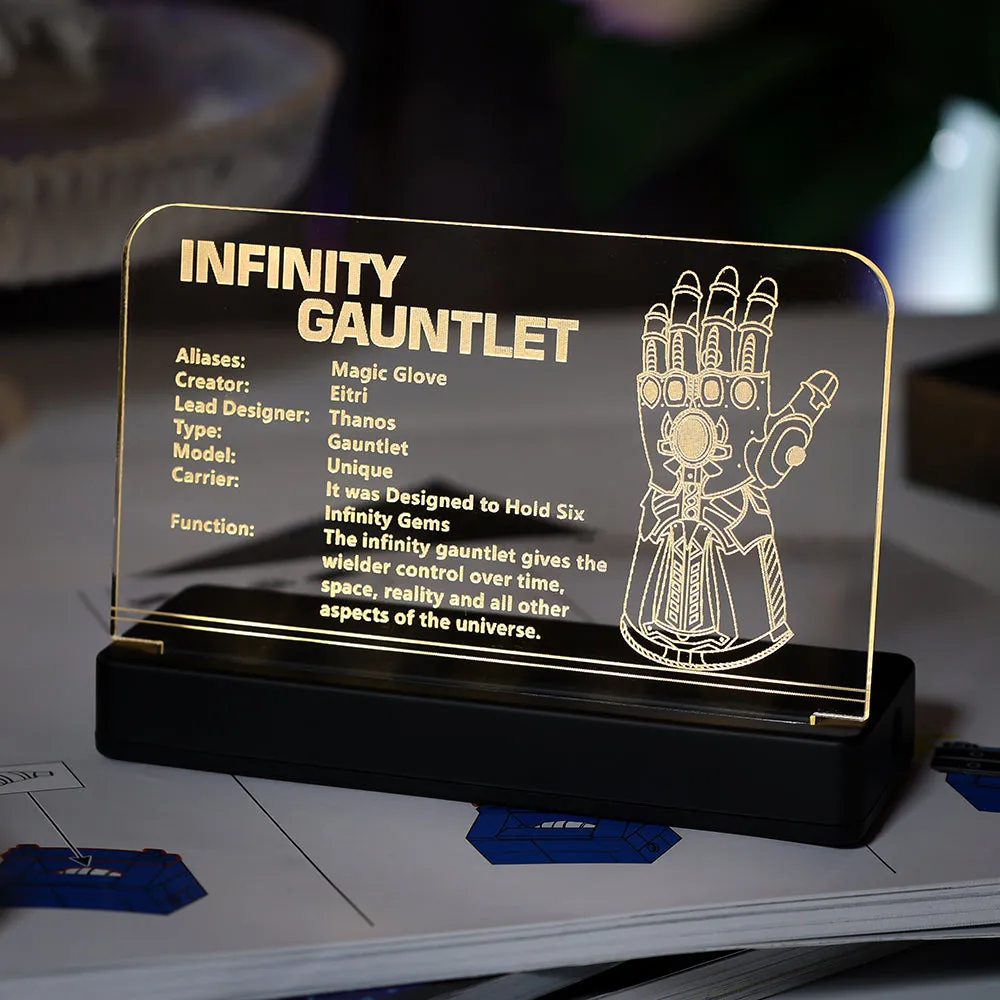 LED Light Acrylic Nameplate for Infinity Gauntlet #76191