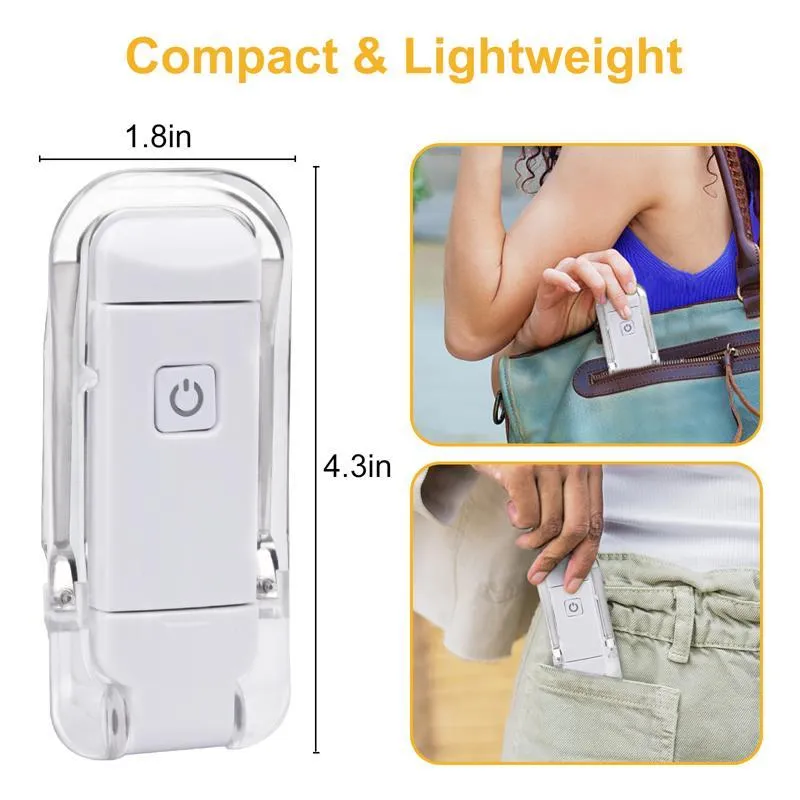 LED USB Rechargeable Book Reading Light Brightness Adjustable Eye Protection Clip Book Light Portable Bookmark Read Light