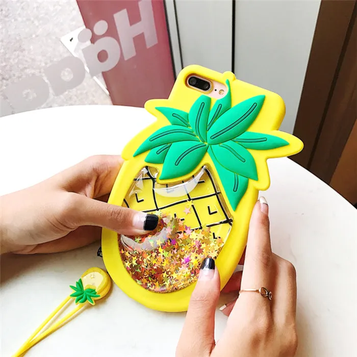 Liquid Glitter Pineapple Case