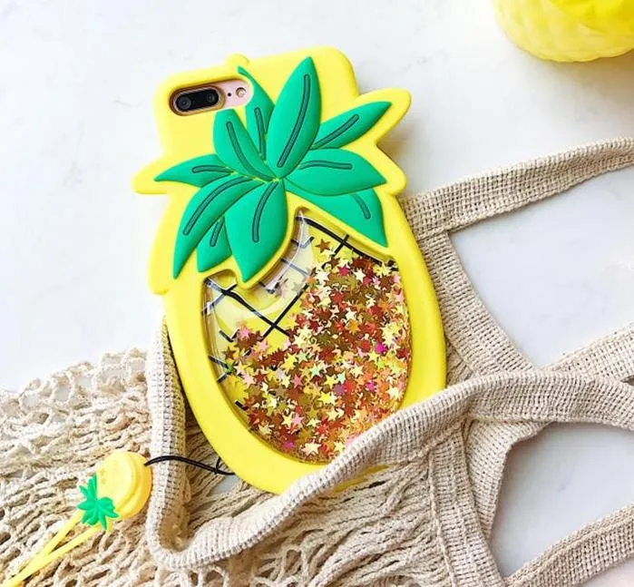 Liquid Glitter Pineapple Case