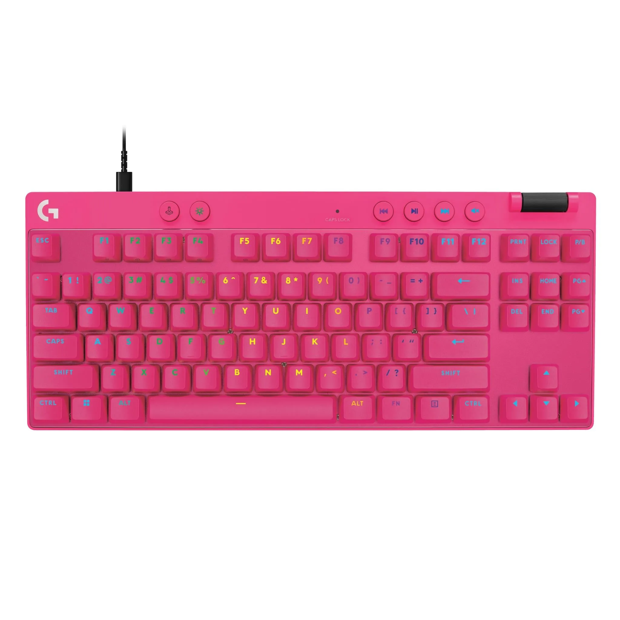 Logitech G PRO X TKL RAPID Tenkeyless Gaming Keyboard with Magnetic Analog Switches (Magenta)