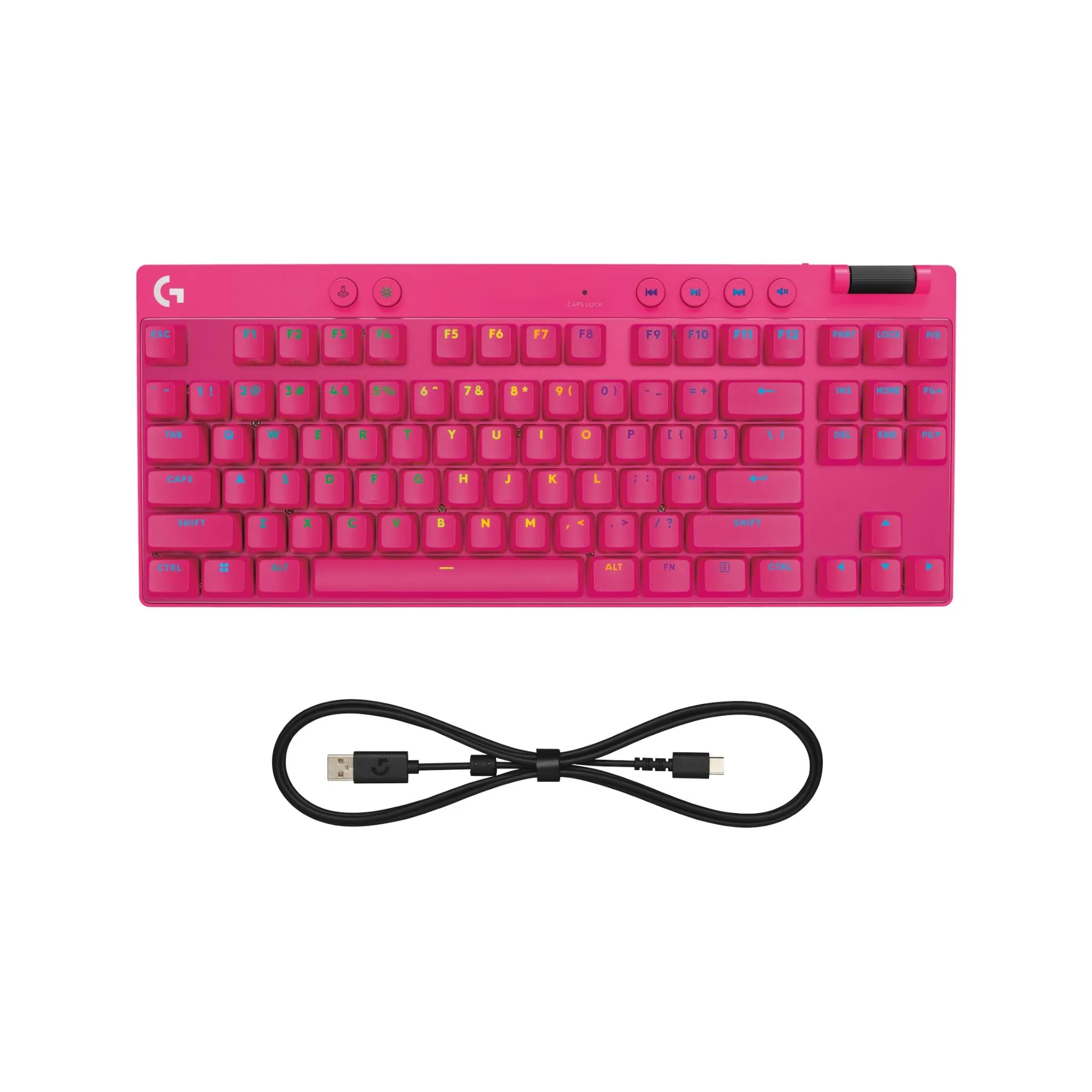 Logitech G PRO X TKL RAPID Tenkeyless Gaming Keyboard with Magnetic Analog Switches (Magenta)