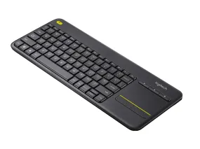 Logitech K400 Plus 2.4GHz Wireless Touch Keyboard with Built-In Multi-Touch Touchpad, Quiet Keys, and 10m Wireless Range for Computer, PC, TV, Phones, and Tablets