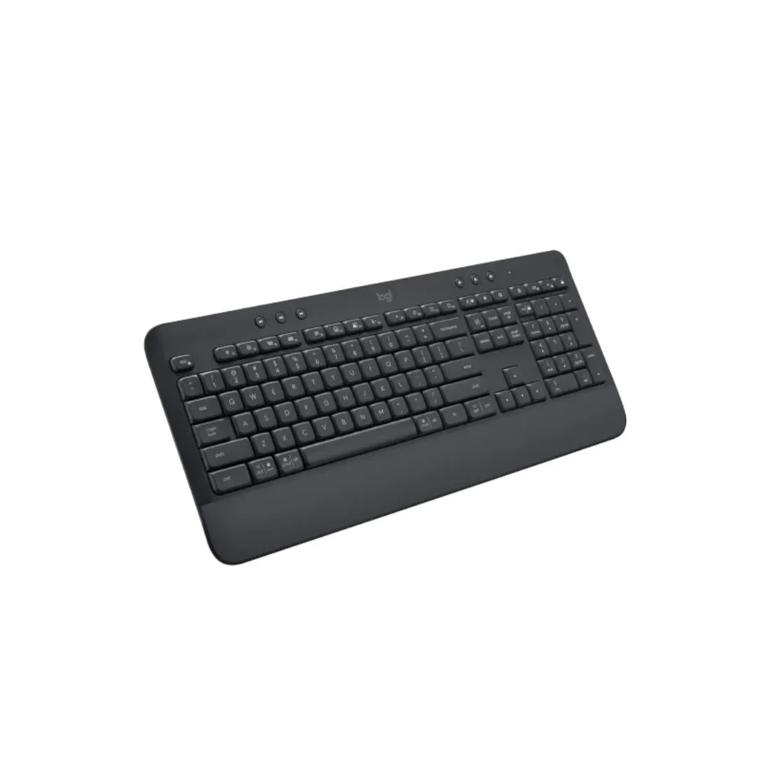 Logitech K650 Wireless USB Bluetooth Signature Full Size Keyboard | Wrist Rest | Comfort Deep Cushioned Keys | Numpad | 920-010955 - Graphite