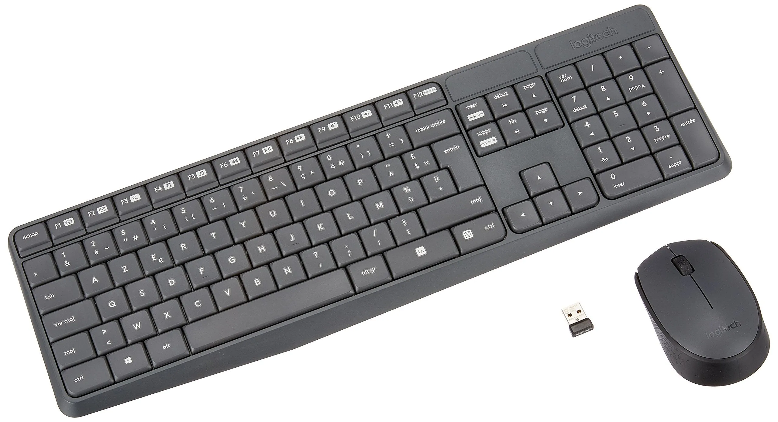 Logitech Keyboard And Mouse Combo Wireless - Mk235/Spill-Resistant Design 5 10-Key Number Pa