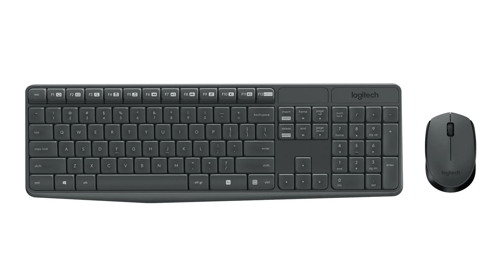 Logitech Keyboard And Mouse Combo Wireless - Mk235/Spill-Resistant Design 5 10-Key Number Pa