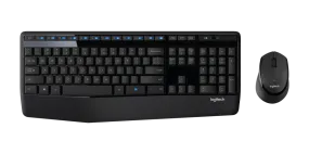 Logitech MK345 Wireless Keyboard and Mouse Combo Universal with Palm Rest for Home or Office Desktop PC and Laptop