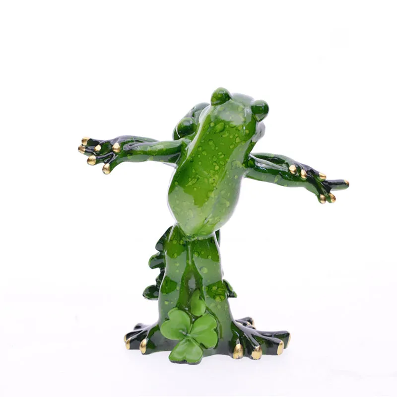 Lovers Frog Resin Miniatures Figurine for Home Garden Decoration