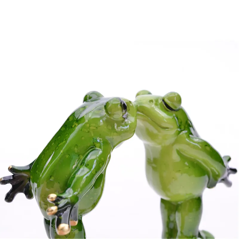 Lovers Frog Resin Miniatures Figurine for Home Garden Decoration