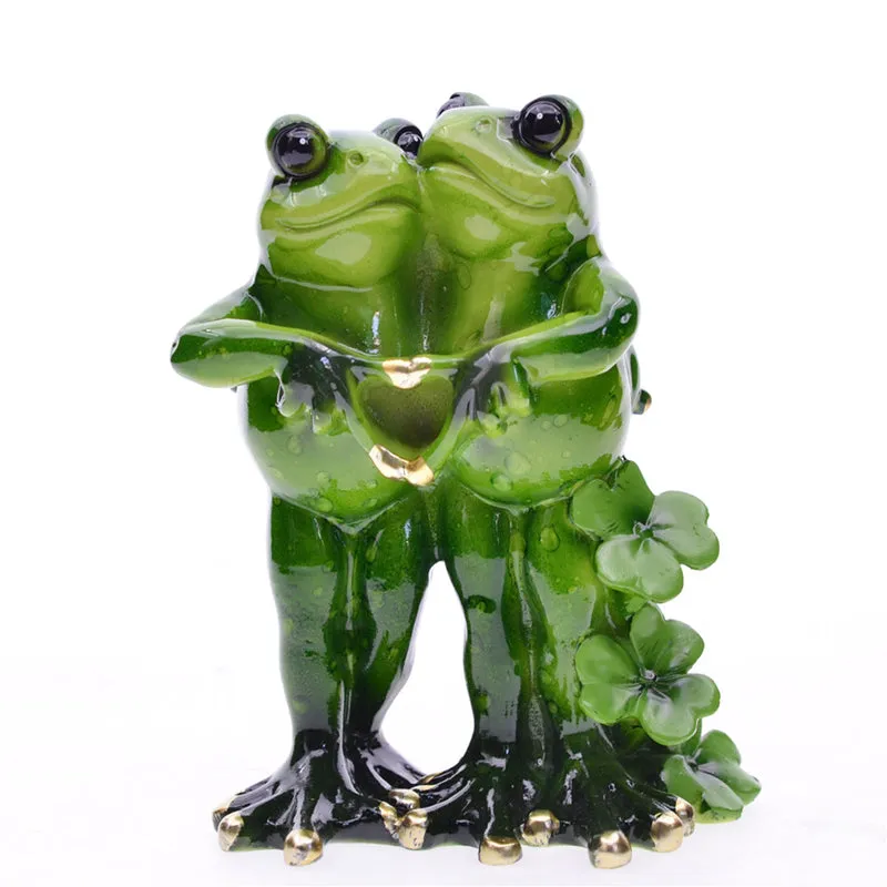 Lovers Frog Resin Miniatures Figurine for Home Garden Decoration