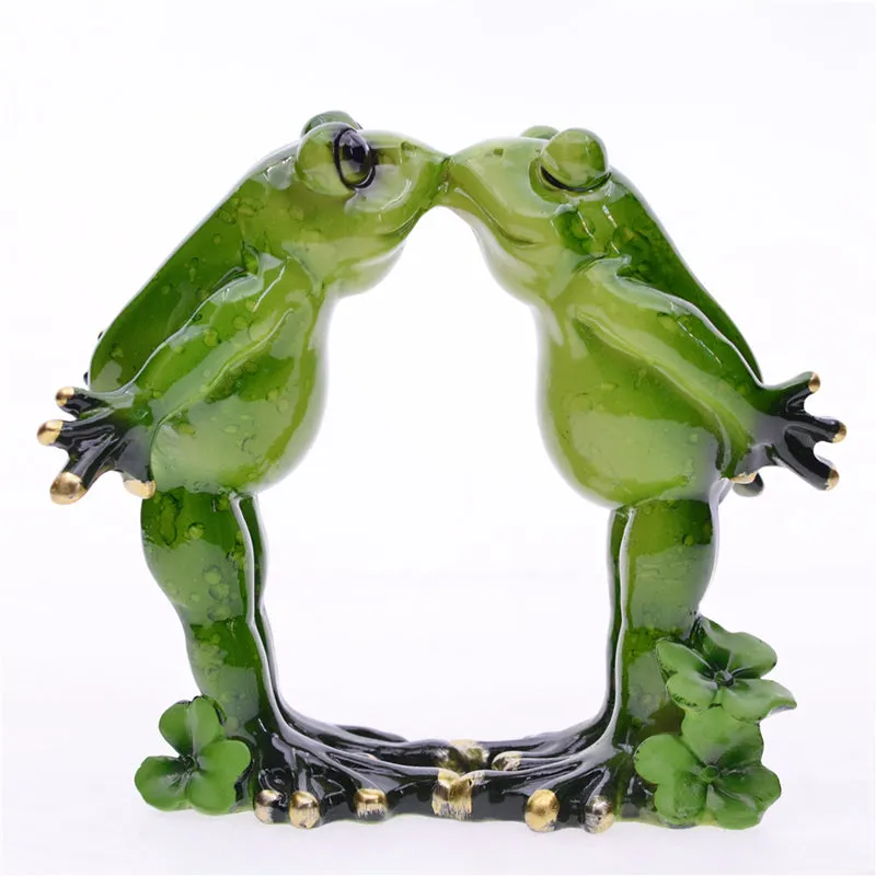 Lovers Frog Resin Miniatures Figurine for Home Garden Decoration