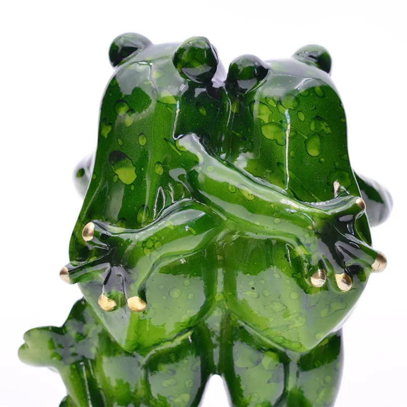 Lovers Frog Resin Miniatures Figurine for Home Garden Decoration