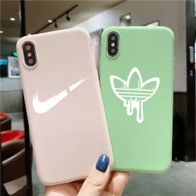 Luxury soft case for iphone 11 pro 2019 X XS MAX XR 8 7 6 6S plus phone cover matte silicone sports brand Cute color logo coque