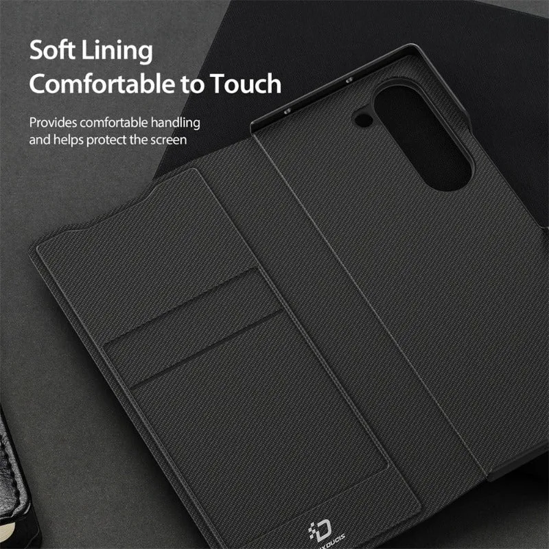 Luxury Triangle Pattern Magnetic PU Leather Phone Case with Card Slot Holder For Samsung Galaxy Z Fold 6