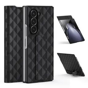 Luxury Triangle Pattern Magnetic PU Leather Phone Case with Card Slot Holder For Samsung Galaxy Z Fold 6